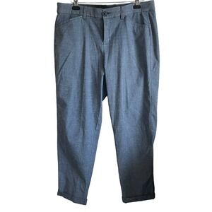 Lane Bryant Womens Ankle Pants 14 Blue Chambray Stretch Tapered Workwear Trouser